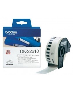 Хартиена лента Brother - DK-22210, за QL-500, 29mm, Black/White